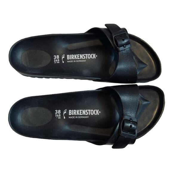 Birkenstock Women’s Sz 7 Black EVA Madrid Sandals Open Toe Essentials Flats - Picture 6 of 9
